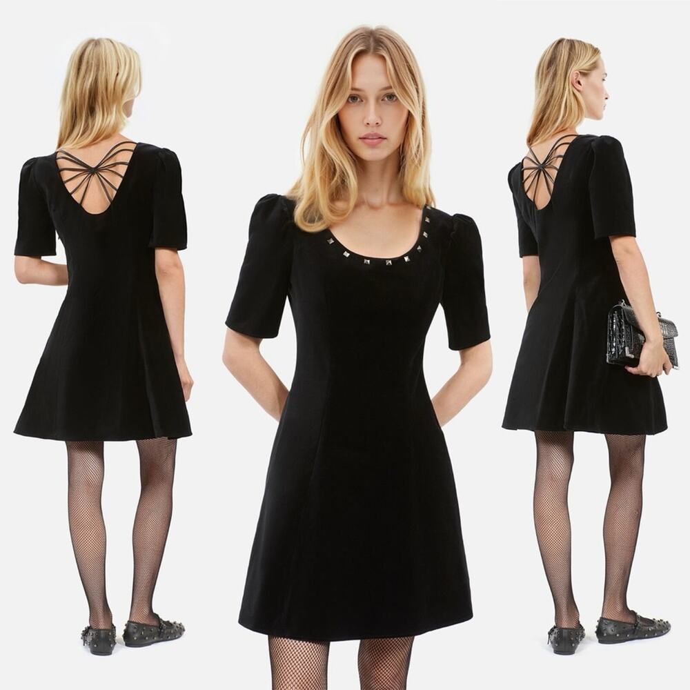 The‎ Kooples Velvet Short Black Dress